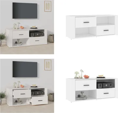 Produktbild von vidaXL TV Schrank Weiß 100x35x40 cm Holzwerkstoff - TV-Schrank - TV-Schränke - TV-Ständer - TV-Möbel