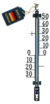 Produktbild von TFA Dostmann Analoges Außenthermometer, 12.5001.01, zur Temperaturmessung, deutsches Famiilienunternehmen, aus Metall, in Celsius Gradzahlen, 65x275mm, schwarz