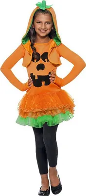 Produktbild von Kürbis Tutu Kleid Halloween Kostüm Kinder Mädchen Kindergröße: 146-158