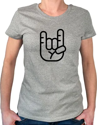 Produktbild von Huuraa Damen T-Shirt Pommesgabel Hand M Sport Grey Bio Baumwolle Fairtrade Damenshirt Geschenkidee
