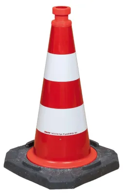 Produktbild von Moravia Leitkegel TL H.500mm BAST ,2 Streifen G. 3,20 kg,33x33 cm