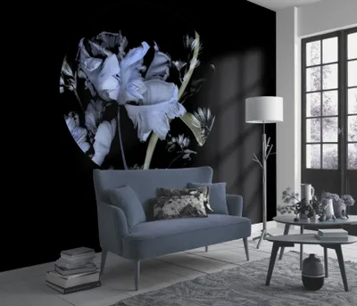 Produktbild von NEWROOM Tapete Blau Vliestapete Blumen - Mustertapete Floral Grau Schwarz Blüten Blätter Vintage Romantisch Blumentapete