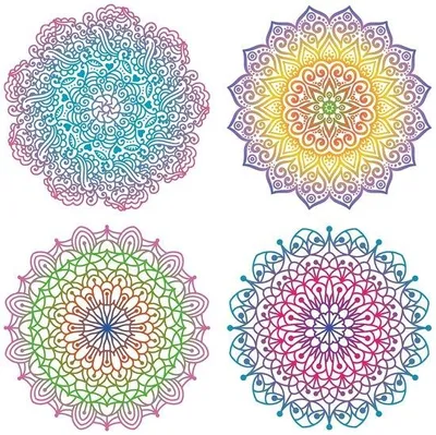 Produktbild von Unyqoos® Mandala-Fenstersticker – elektrostatisch haftend, PVC, Ø 16 cm, bunt, 4 Designs (Blume des Lebens), wiederverwendbar, Vogelschutz, für Wohnräume