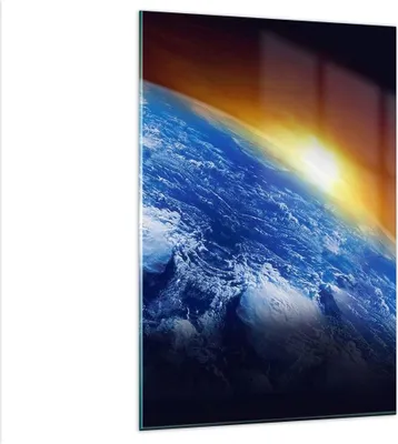 Produktbild von Bilder auf glas - Einteilig - Galaxie Erde Raum - 80x120cm - Glasbilder - Wandbilder - Bilder - zum Aufhängen bereit - Wanddekoration aus Glas - Glas Bilder - Wandbild auf Glas - GPA80x120-2335