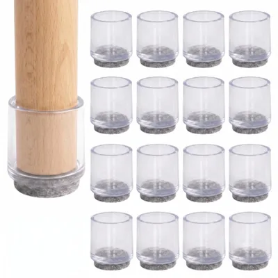 Produktbild von 16x Silikon-Filzaufsatz für Möbelbeine, 18 mm