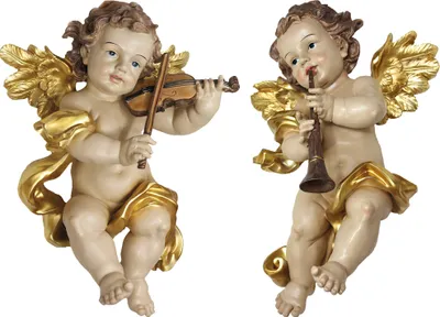 Produktbild von Schutzengel gold, 2er Set, 44 cm, Polyresin Dekofigur