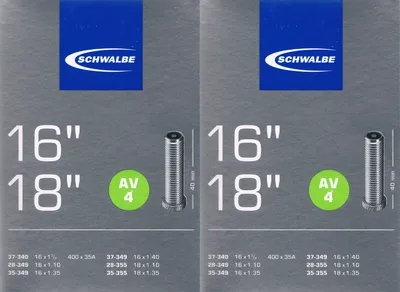 Produktbild von 2x Schwalbe AV 4 Schlauch 16" 18" Ventil: Auto Schrader AV4 Autoventil