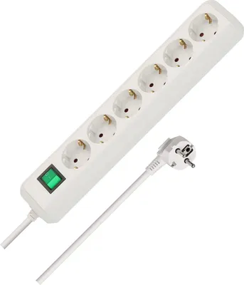 Produktbild von Brennenstuhl Eco-Line Steckdosenleiste mit Schalter 6-fach weiß 3m H05VV-F 3G1,5, 1159520400