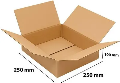 Image de Carton pliable Boîte en carton Carton carré 250 x 250 x 100 mm Carton ondulé 3 couches B360