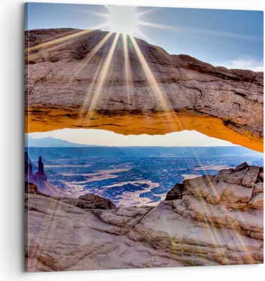 Produktbild von Bild auf Leinwand - Leinwandbild - Felsen Ansicht Landschaft - 60x60cm - Wand Bild - Wanddeko - Leinwanddruck - Bilder - Kunstdruck - Wanddekoration - Leinwand bilder - Wandkunst - AC60x60-0184