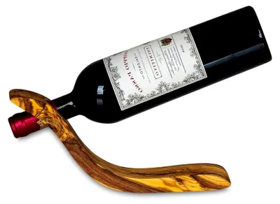 Produktbild von Weinflaschenhalter Olivenholz H28cm Flaschenhalter Weinständer Weinhalter Holz Tischdeko Flaschenständer