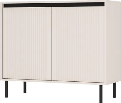 Produktbild von Masseno Kommode OSTIA 100 cm Sideboard und 2 Türen für Wohnzimmer Schlafzimmer Modern 100x40x85 cm Beige / Beige