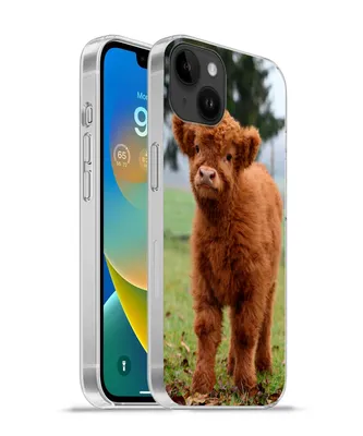 Produktbild von MuchoWow® Handyhülle Schutzhülle Hülle für Apple iPhone 14 Plus - Soft case Scottish Highlander - Kalb - Gras Silikon Softcase Handy Hülle - Abbildung