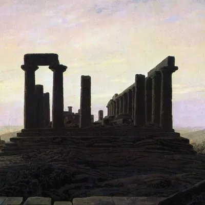 Produktbild von Caspar David Friedrich Kunstdruck Bild - Junotempel In Agrigent, 1828, Detail (40 x 40 cm)