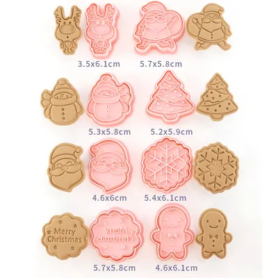 Obrázek produktu pro Vykrajovátka na cukroví s vánoční tematikou,3D vykrajovátka na sušenky,forma na pečení