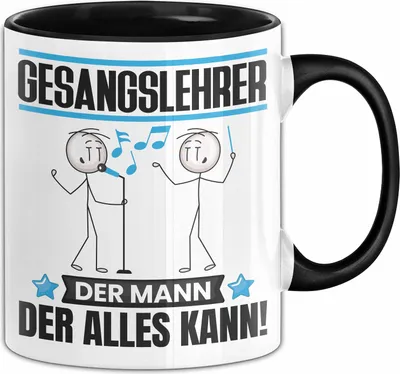 Produktbild von Gesangslehrer Tasse Geschenk für Gesangslehrer Der Mann Der Alles Kann Geschenkidee zum Geburtstag (Schwarz)