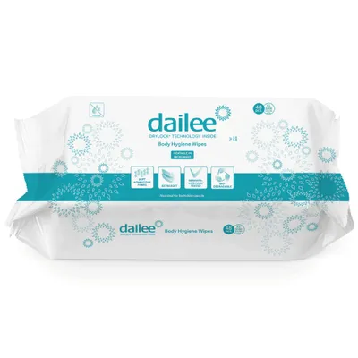 Produktbild von Dailee Body Wipes - 576x Feuchttücher für Erwachsene - für Körper - 576 Tücher, 12 Packungen