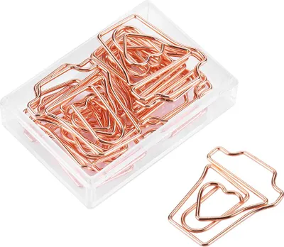 Produktbild von 12 Teile/schachtel Rose Gold Farbe Metall Galvanik Büroklammern Lustige Lesezeichen Markierung Clip