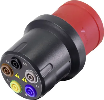 Produktbild von VOLTCRAFT VMA-3L 32 Messadapter CEE-Stecker 32 A 5polig - Buchse 4 mm Dunkelgrau, Rot