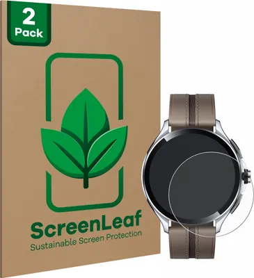 Produktbild von 2x ScreenLeaf Schutzfolie für Xiaomi Watch 2 Pro nachhaltiger Displayschutz Display Schutz Folie Klar Transparent