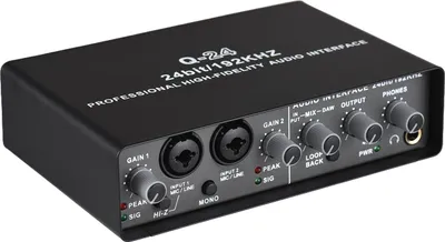 Zdjęcie produktu dla Interfejs USB CHICIRIS, 192 KHz 24 bit, wejście combo XLR/TRS, karta dźwiękowa mikrofonu pojemnościowego z zasilaniem phantom 48 V do studia muzycznego, transmisji na żywo, podcastingu