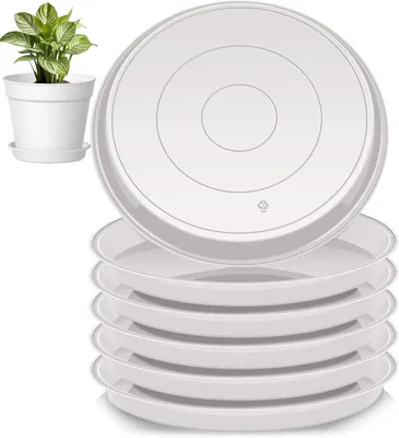 Produktbild von 10 Stück Blumentopfuntersetzer, Rund Untersetzer für Pflanzen, Kunststoff für Innen- und Außenbereich - 16 cm/Schwarz