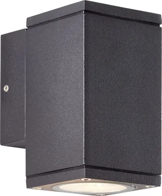 Produktbild von BRILLIANT anthrazitfarbene Wandleuchte Hally | mit geeignetem Leuchtmittel dimmbar | 1x GU10 Fassung max. 10 Watt | Metall/Glas| IP44