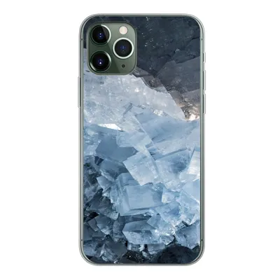 Produktbild von MuchoWow® Handyhülle Schutzhülle Hülle für iPhone 11 Pro Naturstein - Kristall - Blau Silikon Softcase Handy Hülle - Handy