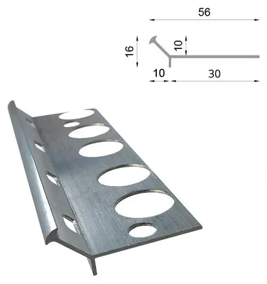 Produktbild von Renoplast Aluminium Treppenstufen-Profil V Harzboden, Profil 200cm, Grau