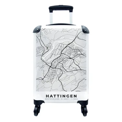 Produktbild von MuchoWow® Koffer Handgepäck Trolley Rollkoffer Kleine Reisekoffer mit 4 Rollen - Stadtplan - Hattingen - Karte - Deutschland - Cabin Size < 55x40x23 cm & 55x40x20 cm - Fotokoffer - Kabinenkoffer - Boardgepäck - Reise-Box - Reisekoffer - Reisegepäck - Koffer mit Bild - Trolley für Kinder