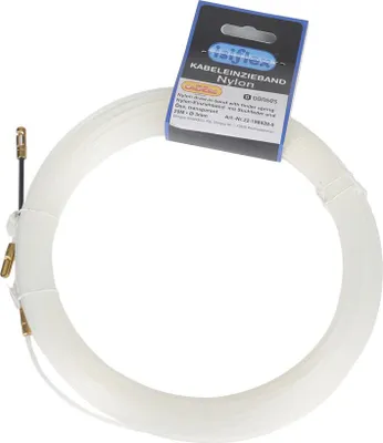Obrázok produktu pre Dönges plastová zaťahovacia páska s pružinou a očkom 20 M, Ø 3 mm, priehľadná , na zaťahovanie káblov