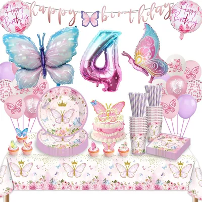 Image de Solidchoice - Ensemble de vaisselle "Vlinder" pour fêtes d'anniversaire