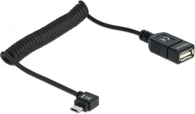 Zdjęcie produktu dla DeLOCK 83354, 0,5 m, Micro-USB B, USB A, USB 2.0, Męska/Żeńska, Czarny