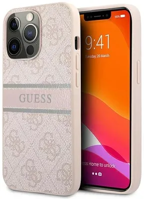 Obrázok produktu pre Guess GUHCP13L4GDPI iPhone 13 Pro 6,1" ružový tvrdý kryt 4G Stripe (GUHCP13L4GDPI)