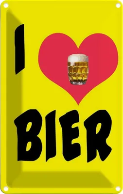 Produktbild von vianmo Blechschild 30x20 cm Alkohol i love Bier Essen Trinken Bar Club