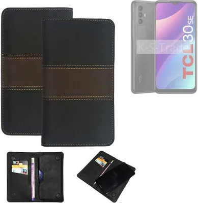 Produktbild von K-S-Trade Hülle Handyhülle kompatibel mit TCL 30 Se Schutzhülle Walletcase Bookstyle Tasche Schutz Case Handytasche Wallet Cover Kunstleder