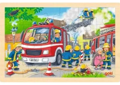 Produktbild von Einlegepuzzle Feuerwehreinsatz, 30 x 20 cm, 24teilig