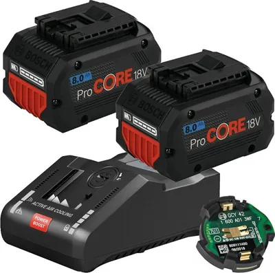 Produktbild von Bosch Starter Set 2x ProCORE 18V 8,0 Ah Akku + Ladegerät GAL 18V-160 C