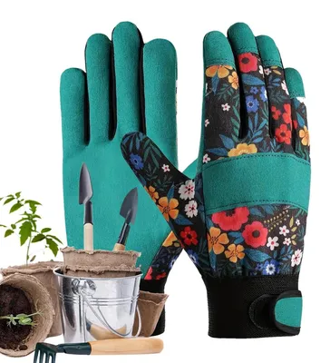 Produktbild von Gartenhandschuhe - Arbeitshandschuhe - 23x15cm / M - durchstichfest - strapazierfähig - rutschfest - für Graben, Pflanzen, Unkraut/Gartenarbeit