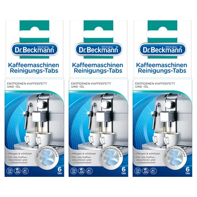 Image de Beckmann Tablettes de nettoyage pour machines à café | éliminent la graisse et l'huile du café | à l'oxygène actif 3x 6 tablettes