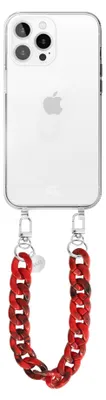 Produktbild von Red Roses Transparant Cord Hülle - Short Cord  - Kompatibel mit iPhone 15 Pro Max