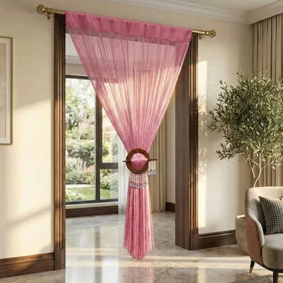 Produktbild von HOMESCAPES Fadenvorhang pink