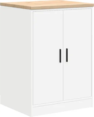 Immagine prodotto di Armadietto da Garage Bianco 60x51x85 cm Legno Massello di Pino