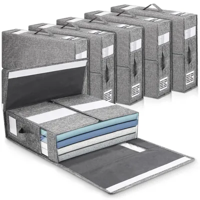 Imagen del producto de Omgoods - 6 unidades de organizadores de almacenamiento - Cajas plegables para guardar ropa de cama