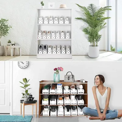 Image de Étagère à chaussures réglable - rangement peu encombrant - antidérapant - plastique - 20 pièces