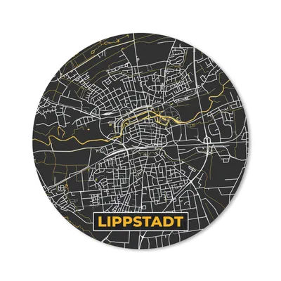 Produktbild von MuchoWow® Mauspad Mousepad Schwarz und Gold - Stadtplan - Lippstadt - Deutschland - Karte 40x40 cm - Mousepads - Maus Mat - Pad - Mausunterlage - Schreibtisch Accessoires