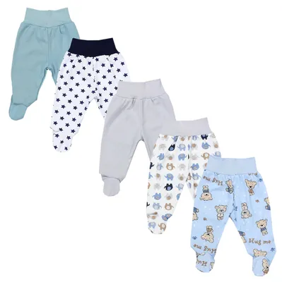 Productafbeelding van TupTam babybroekjes, uniseks, met voetjes, kleurrijk, 5-pack, kleur: jongensmodel 9, maat: 80