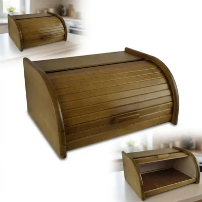 Obrázok produktu pre Veľký drevený chlebník OAK 40x29x18cm nádoba na chlieb