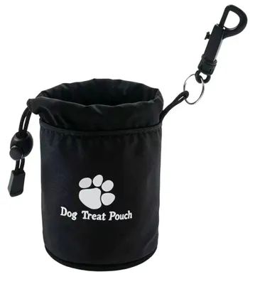 Image de INF Sac banane pour friandises extérieur - Poche étanche en nylon pour entraînement et promenades de chiens et chats Le noir