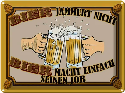 Produktbild von vianmo Blechschild 30x40 cm Bier jammert nicht macht Job Spruch Zitat